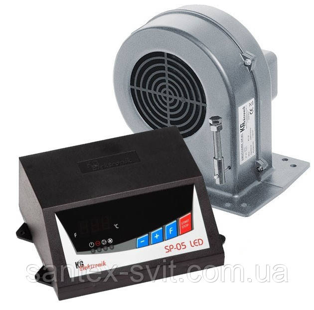 Комплект автоматики з вентилятором для котла KG elektronic sp-05 Led+DP-02