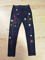 Трикотажні легінси під джинс для дівчаток SEAGULL 8 років