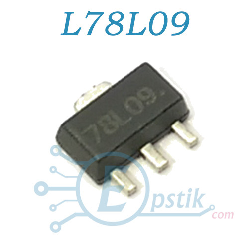L78L09ABUTR, стабилизатор напряжения 9В, 100мА, SOT89