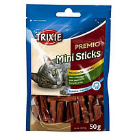 Лакомство для кошек "Esguisita Premio Mini Sticks" кур.рис 50гр  Trixie 42708