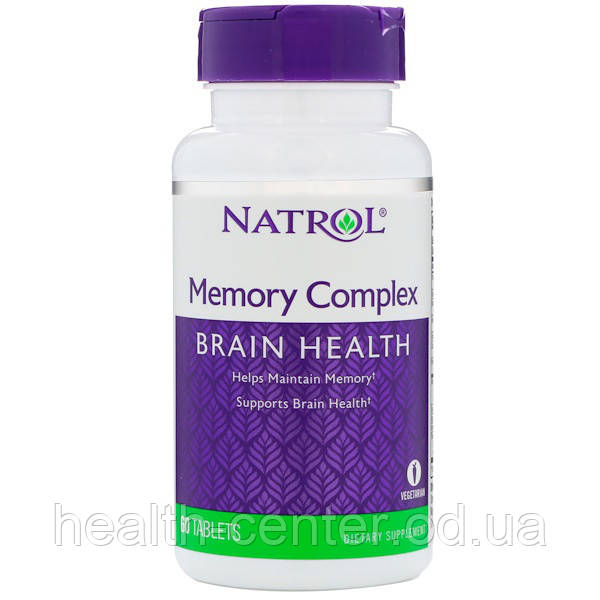 Комплекс для пам'яті Memory Complex 60 таб поліпшення пам'яті мозкового кровообігу Natrol USA