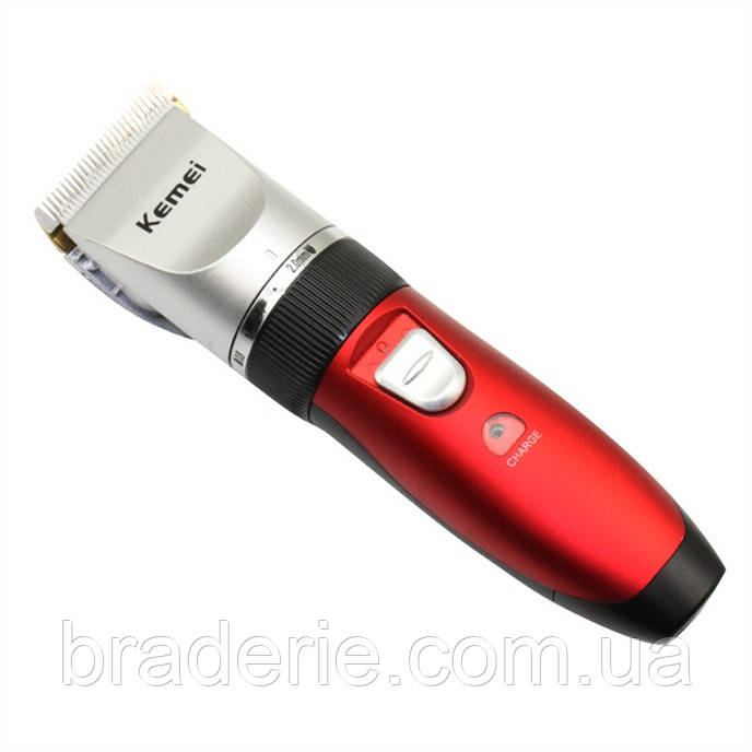 Машинка для стриження Kemei KM-3902 (кераміка) з двома акумуляторами