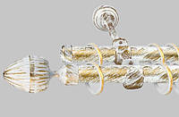 Карниз для штор двухрядный металлический 25 мм, Одеон Белое Золото