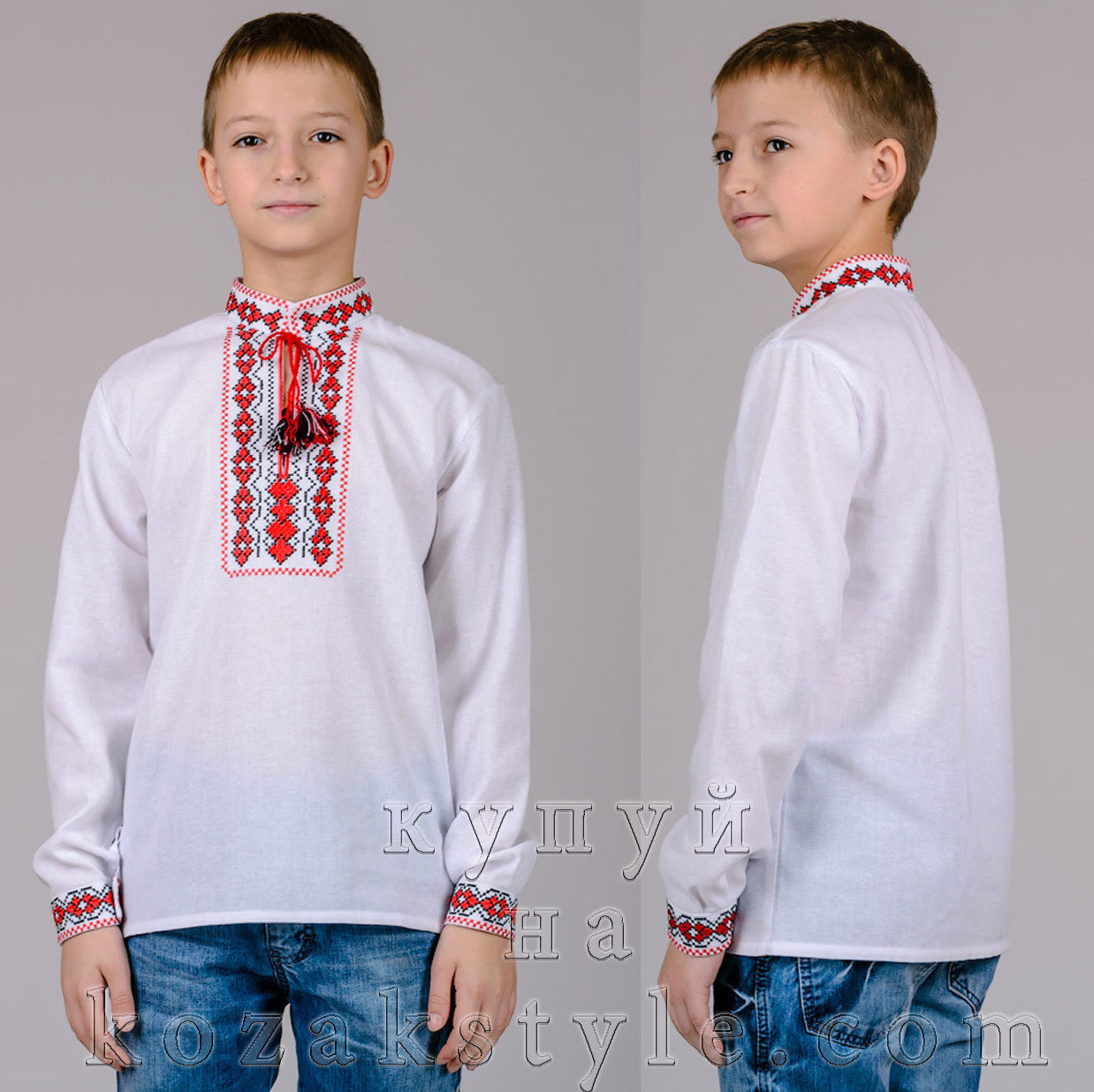 Вишиванка для хлопчика (з червоно-чорною вишивкою)