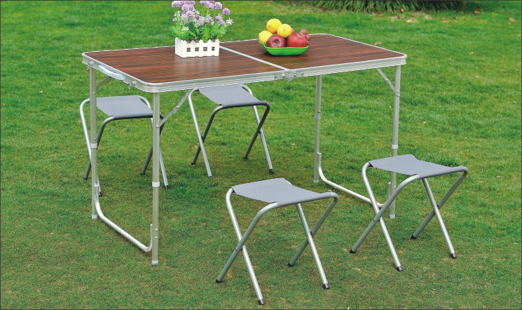 Стіл розкладний для пікніка, кемпінгу туризму саду + 4 стільці, валіза, фото 1
