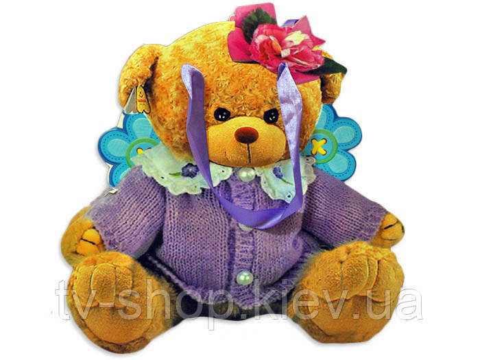 Пакет фігурний Ведмежатко з квіткою, фото 1
