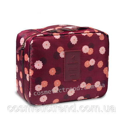 Косметичка/несесер жіноча дорожня Trevel Season Bag Floralburgundy 22*17*8 см, фото 1