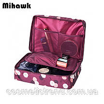 Косметичка/несесер жіноча дорожня Trevel Season Bag Floralburgundy 22*17*8 см, фото 3