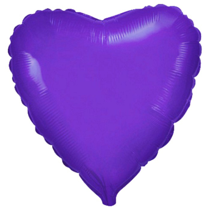 Воздушный шар сердце фиолетовый (18"-45см) фольга, Flexmetal - фото 1 - id-p646314529