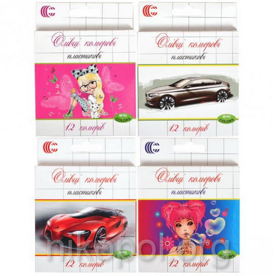 Набір кольорових олівців White Night mini "З", 12 кольорів, фото 1