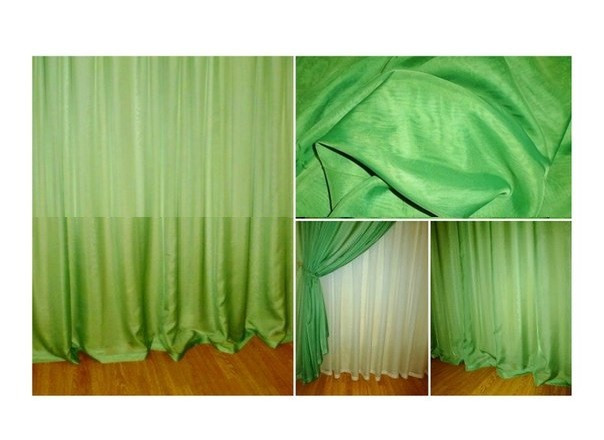 Готова тюль - вуаль Зелена (зелень)