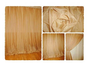 Готова тюль-вуаль Світло-коричнева (Какао)