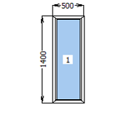 Вікно металопластикове глухе 500*1400