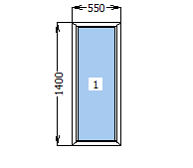 Вікно металопластикове глухе 550*1400