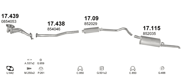 Глушитель Opel Corsa Опель Корса, цена 1093 грн — Prom.ua (ID#619617762)