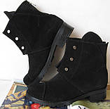 Замша болти! жіночі зимові черевики в стилі Hermes чорного кольору Гермес взуття кежл, фото 4
