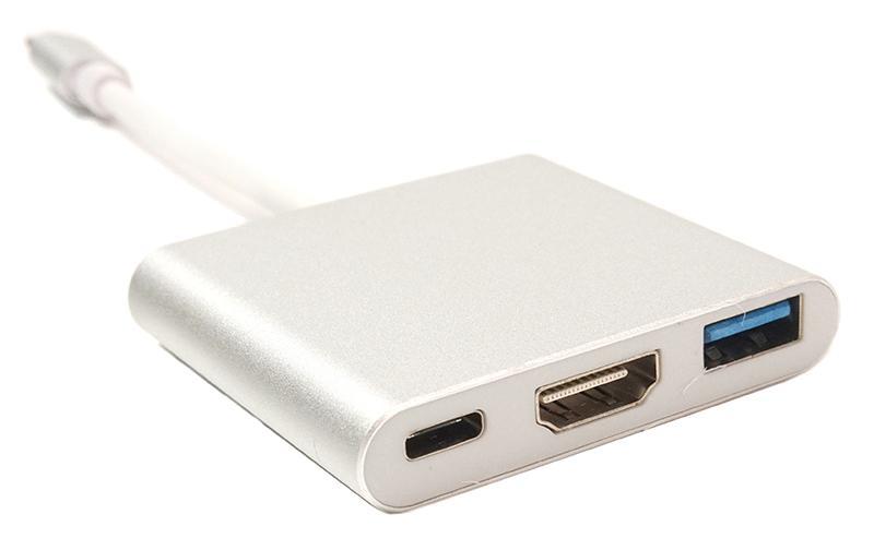 Концентратор Type-C — Hdmi/Usb/Usb Type-C 0.15 м розгалужувач PowerPlant KD00AS1306, фото 1