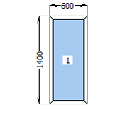 Окно металлопластиковое глухое 600*1400