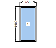 Вікно металопластикове глухе 650*1400