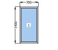 Вікно металопластикове глухе 700*1400