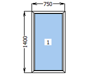 Вікно металопластикове глухе 750*1400
