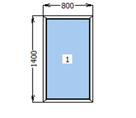 Вікно металопластикове глухе 800*1400