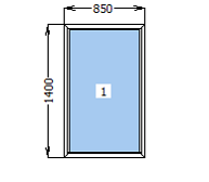 Вікно металопластикове глухе 850*1400