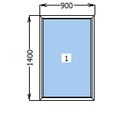 Вікно металопластикове глухе 900*1400