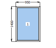 Вікно металопластикове глухе 950*1400