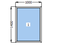 Вікно металопластикове глухе 1000*1400