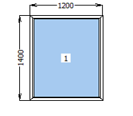 Вікно металопластикове абсолютне 1200*1400