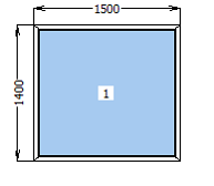 Окно металлопластиковое глухое 1500*1400