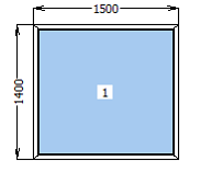 Вікно металопластикове глухе 1500*1400