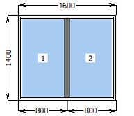 Окно металлопластиковое глухое 1600*1400