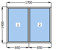Окно металлопластиковое глухое 1700*1400