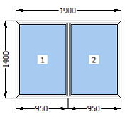 Вікно металопластикове глухе 1900*1400