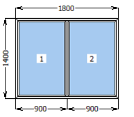 Вікно металопластикове глухе 1800*1400