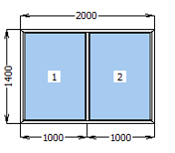 Окно металлопластиковое глухое 2000*1400