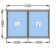 Окно металлопластиковое глухое 2100*1400