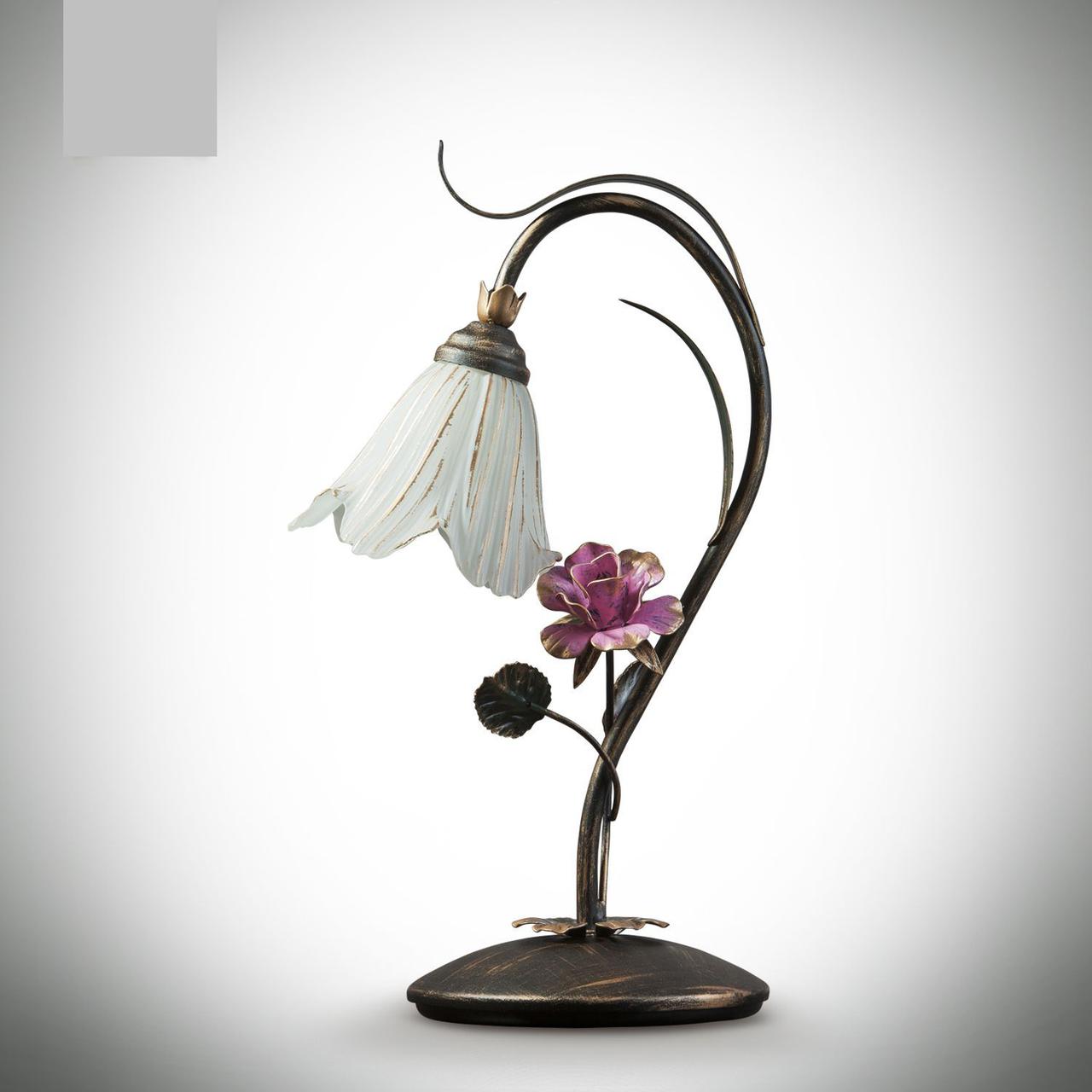 Настільна лампа в стилі флористика з трояндочкою, фото 1