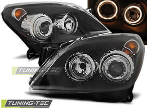 Фары OPEL ASTRA H 03.04-09 ANGEL EYES BLACK