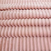 Плюш мінки stripes ніжно-персиковий у смужку, ширина 84 см, (310 г/м)