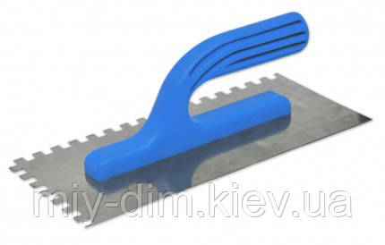 Гладилка нерж.пласт.ручка 125х270мм/ 10х10мм FAVOR (08-004)