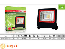 Прожектор світлодіодний чорний із радіатором NEW EUROELECTRIC LED SMD 30 W 6500 K, фото 3