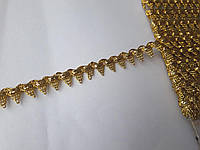 Тесьма декоративная с золотом Тесьма люрекс золотая з зубчиками 12 мм