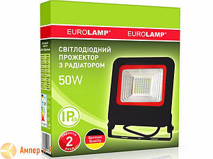 Прожектор світлодіодний чорний із радіатором NEW EUROELECTRIC LED SMD 50W 6500 K, фото 2