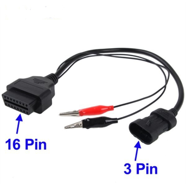 Перехідник Fiat, Alfa Romeo, Lancia, Chery 3 pin на 16 pin OBD 2