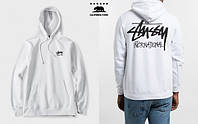 Толстовка белая Stussy International | Худи стасси | кенгурушка стусси