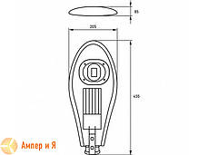 Світлодіодний світильник вуличний класичний COB 30 W 3300 LM 6000 K EUROLAMP LED, фото 3