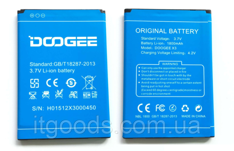 Оригінальний акумулятор ( АКБ / батарея ) для Doogee X3 1800mAh